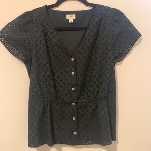 J crew eyelet button down towp